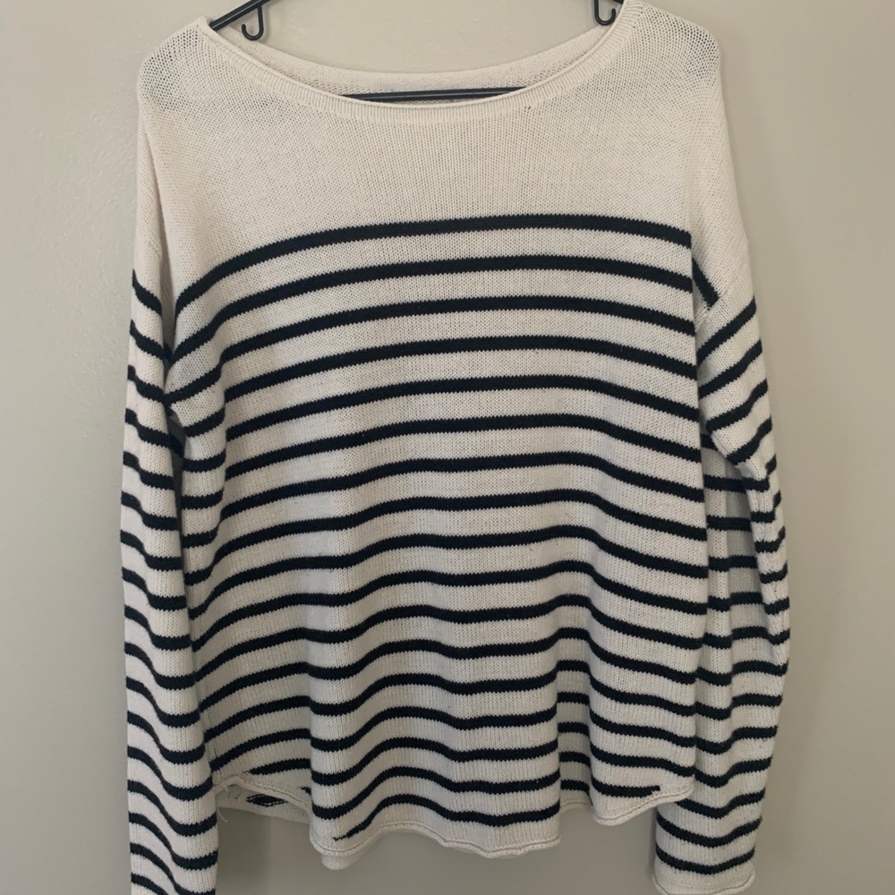 Black and white striped sweater